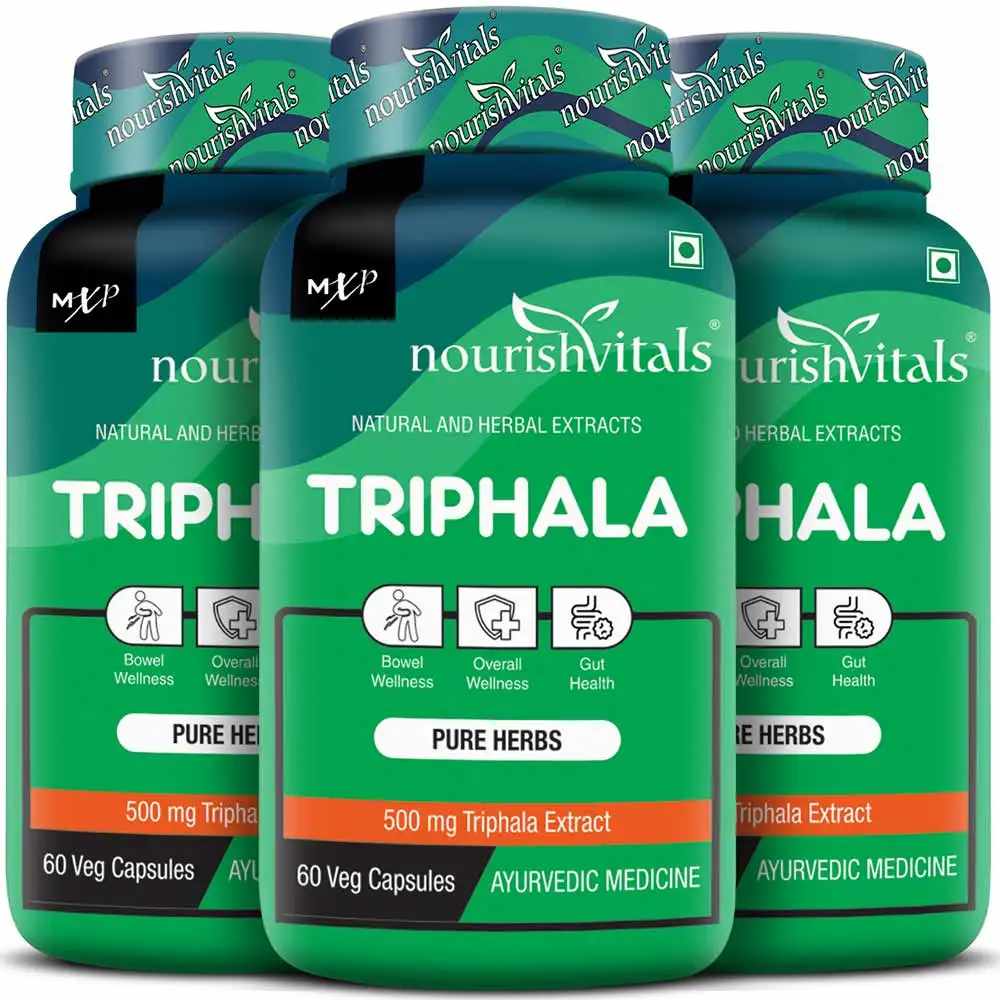 NourishVitals Triphala - Pack of 3,  60 veggie capsule(s)