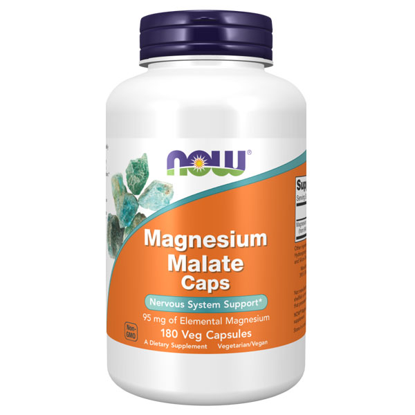 NOW Magnesium Malate - 180 Veg Capsules