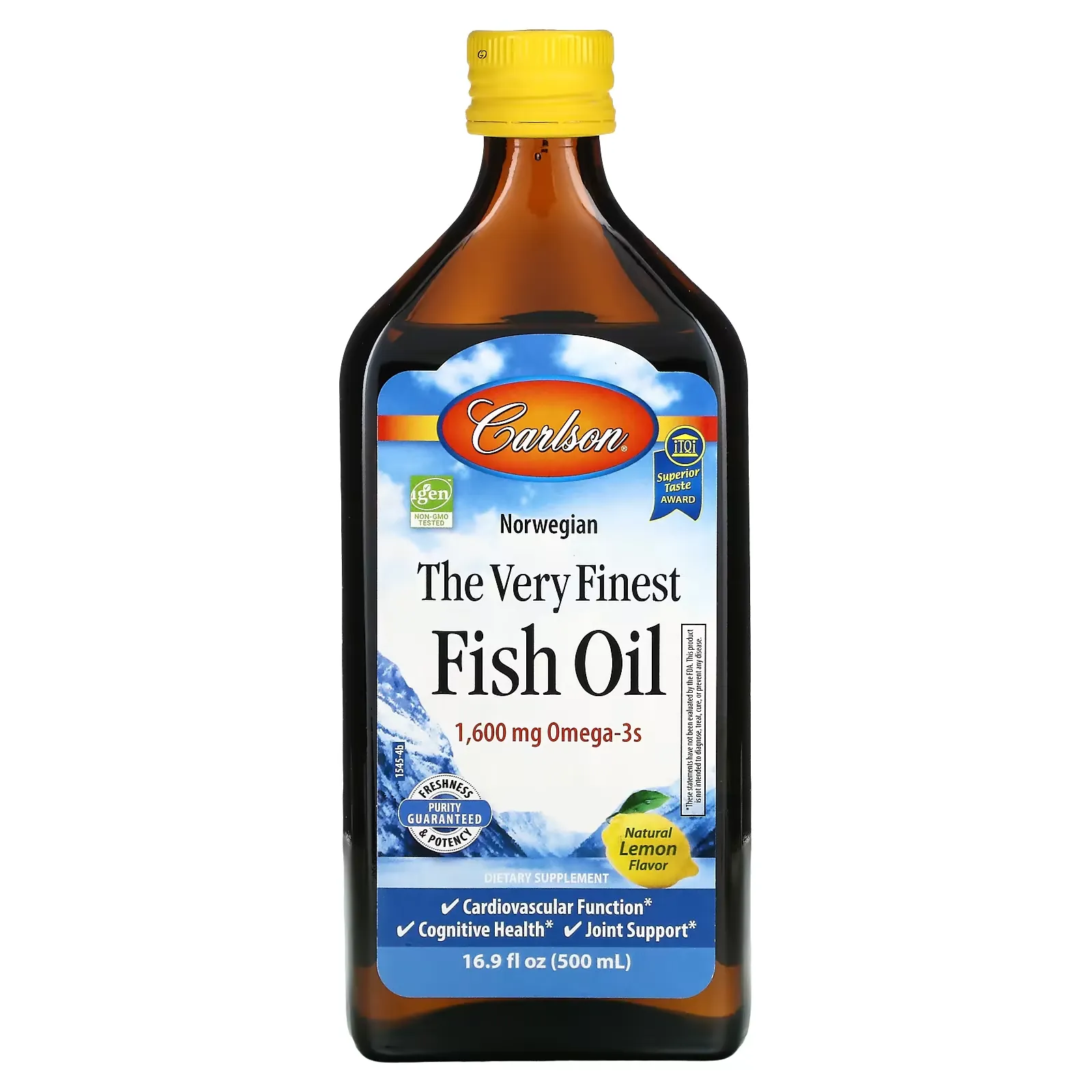 Norwegian, The Very Finest Fish Oil, Natural Lemon , 1,600 mg, 16.9 fl oz (500 ml)