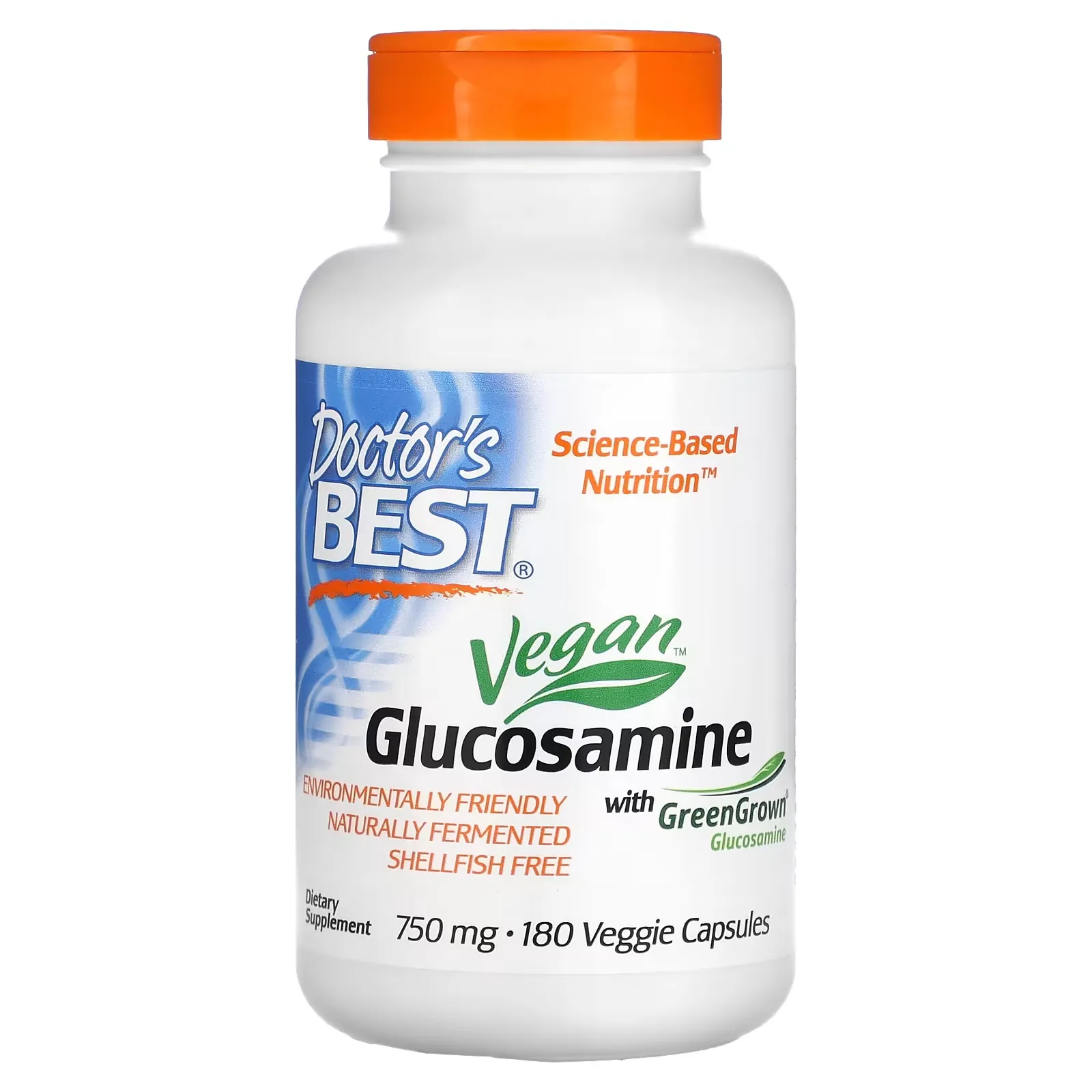 Vegan Glucosamine with GreenGrown Glucosamine, 750 mg, 180 Veggie Capsules