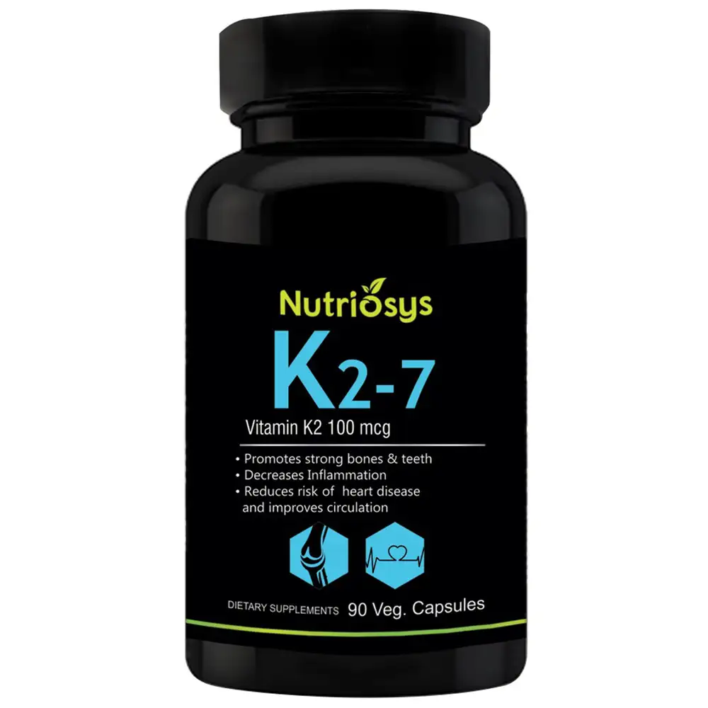 Nutriosys Vitamin K2 as MK 7 (100 mcg),  Unflavoured  90 veggie capsule(s)