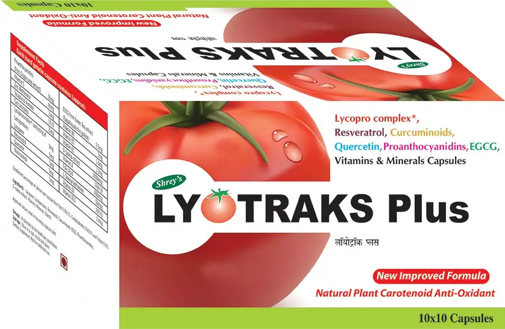 Shrey's Lyotraks Plus (Lycopene & Resveratrol),  100 capsules