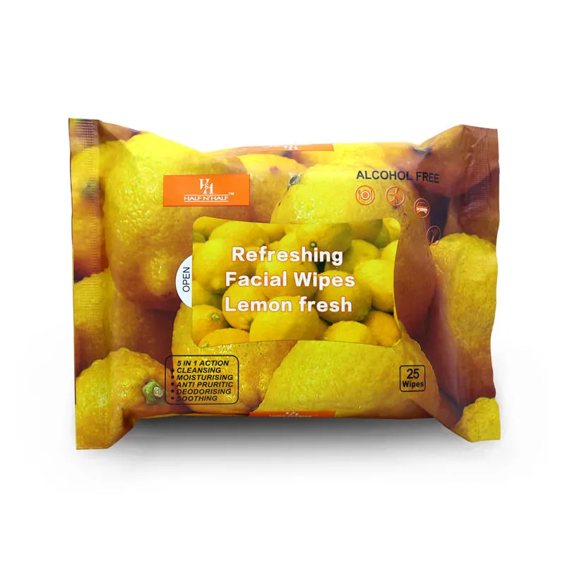 Half N Half Alcohol-free Refreshing Facial & Makeup Wipes - Lemon Fresh