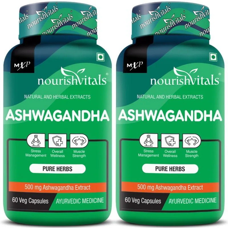 Nourish Vitals Ashwagandha Capsules - 500mg Ashwagandha Extract