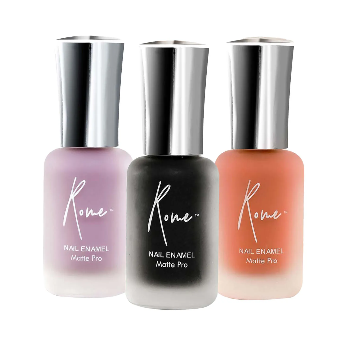 Rome Matte Pro Nail Enamel Set Of 3 (Misty Lilac Matte + Dark Knight Matte + Halloween Matte)