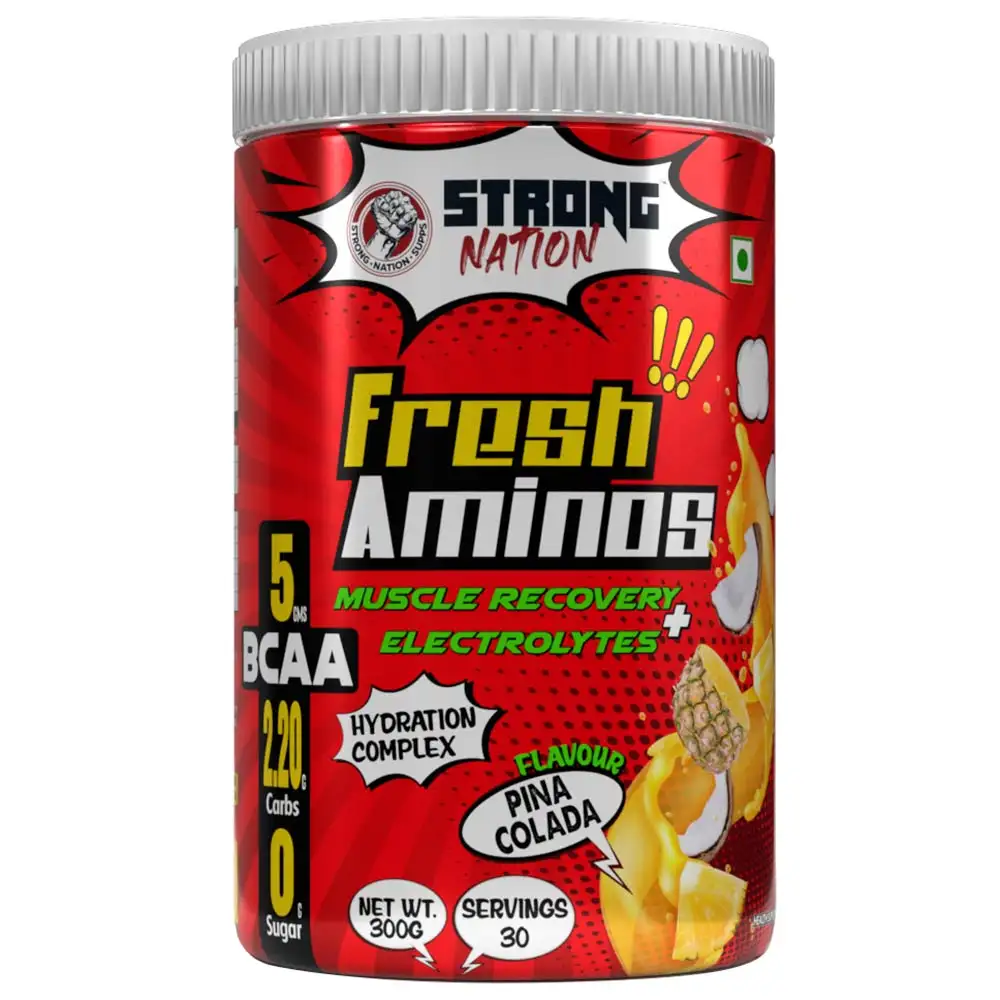 Strong Nation Supps Fresh Aminos,  0.66 lb  30 Servings  Pina Colada