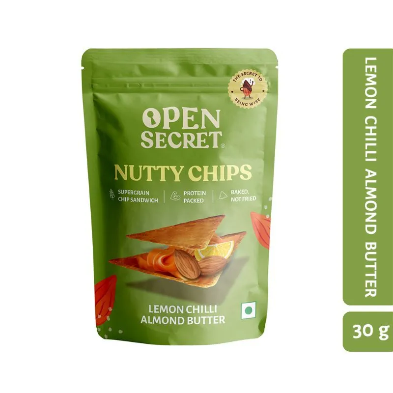 Open Secret Baked Chips - Lemon Chilli Almond Butter - Pack Of 10