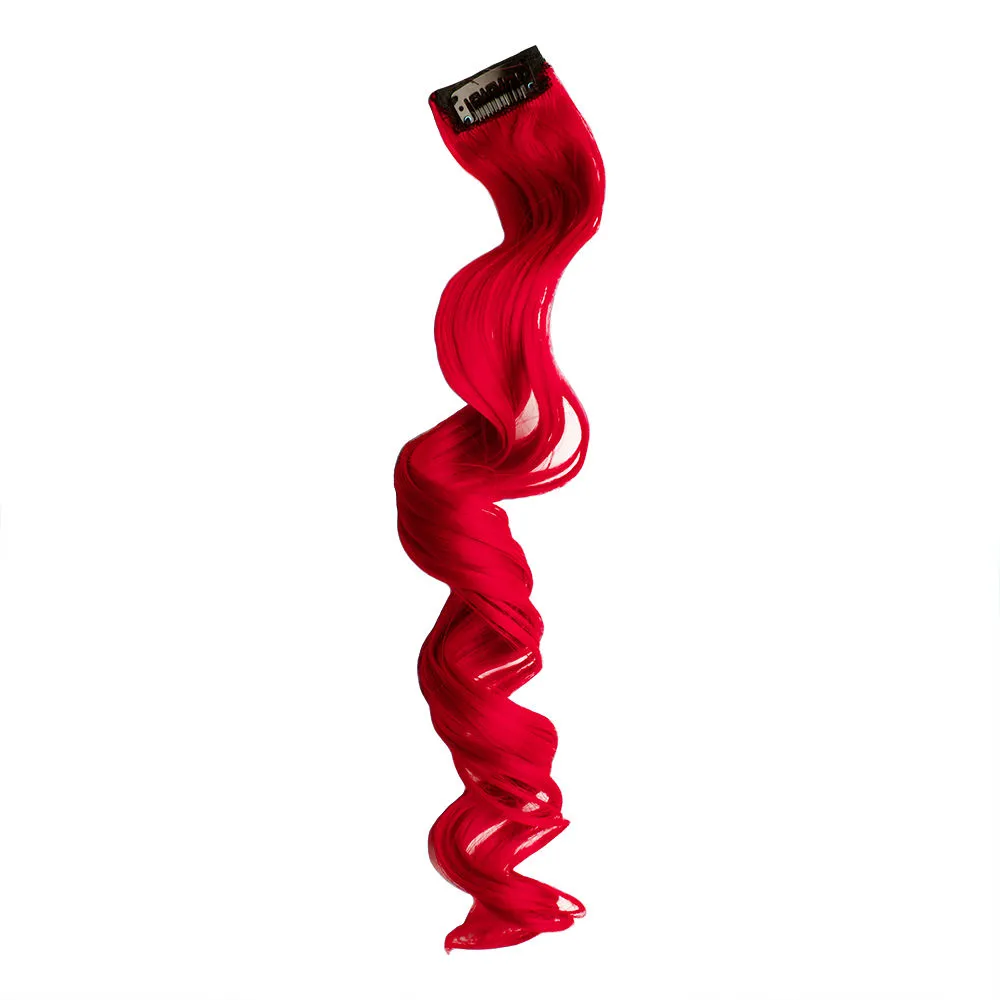 Streak Street Scarlet Red Curly Clip-On Strands