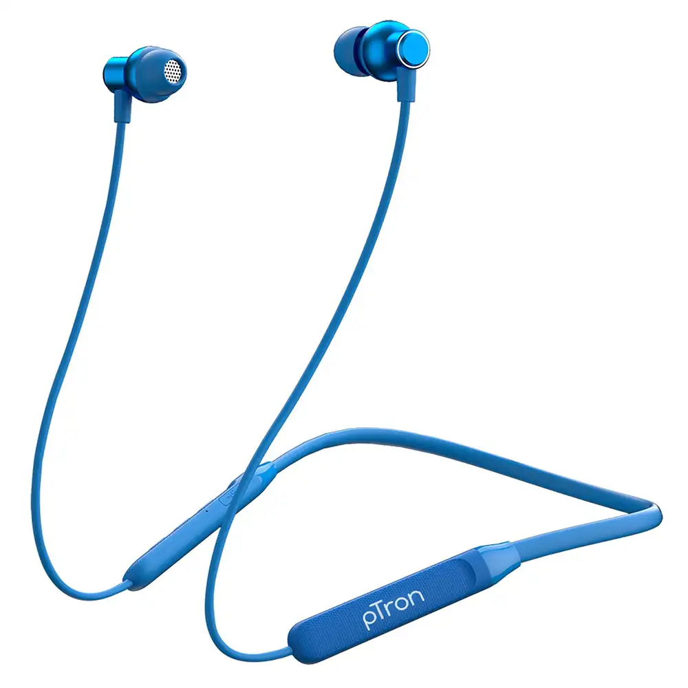 Ptron Tangent Evo Wireless Neckband,  Blue