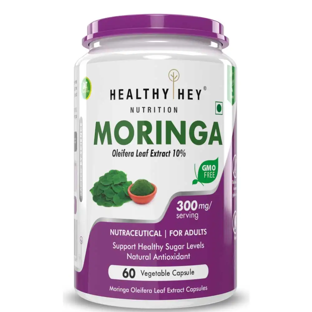 HealthyHey Nutrition Moringa Oleifera Leaf Extract,  60 veggie capsule(s)