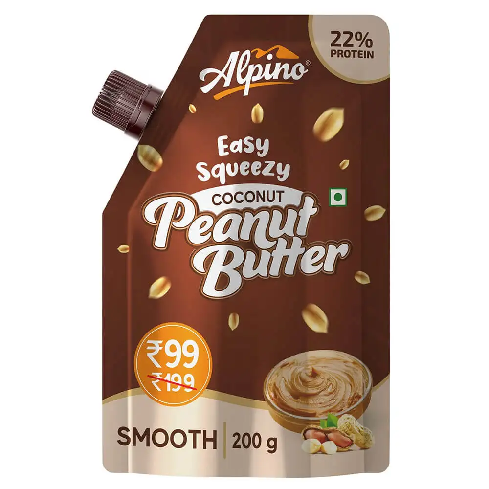 Alpino Easy Squeezy Peanut Butter,  200 g  Smooth Coconut