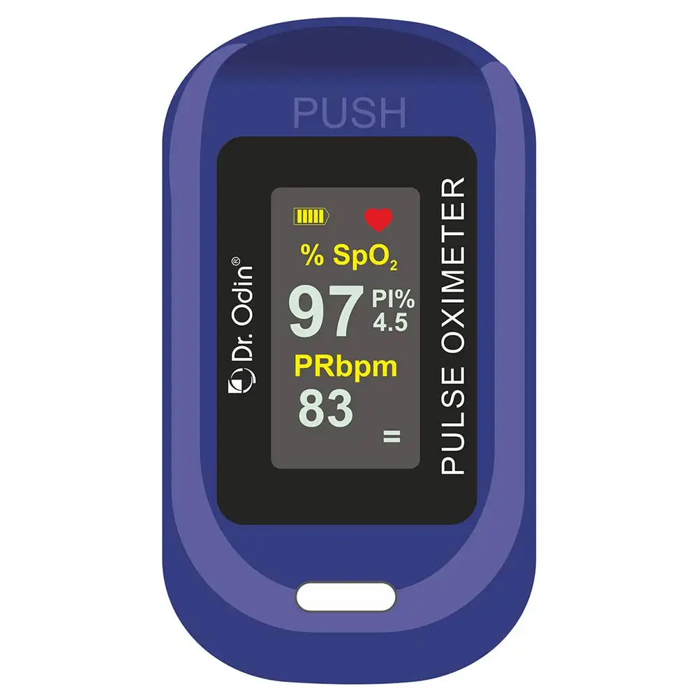 Dr. Odin Fingertip Pulse Oximeter with Plus Sound,  Blue