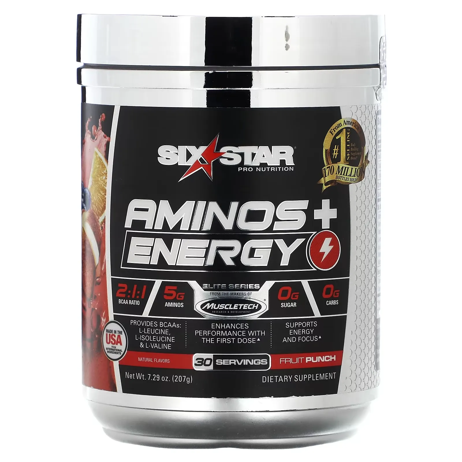 Elite Series, Aminos + Energy, Fruit Punch, 7.29 oz (207 g)