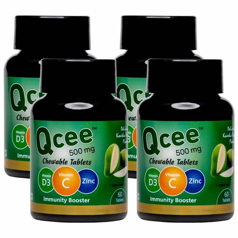 Qcee Immunity Booster,  60 chewable tablet(s)  Delicious Kaccha Aam (Pack of 4)