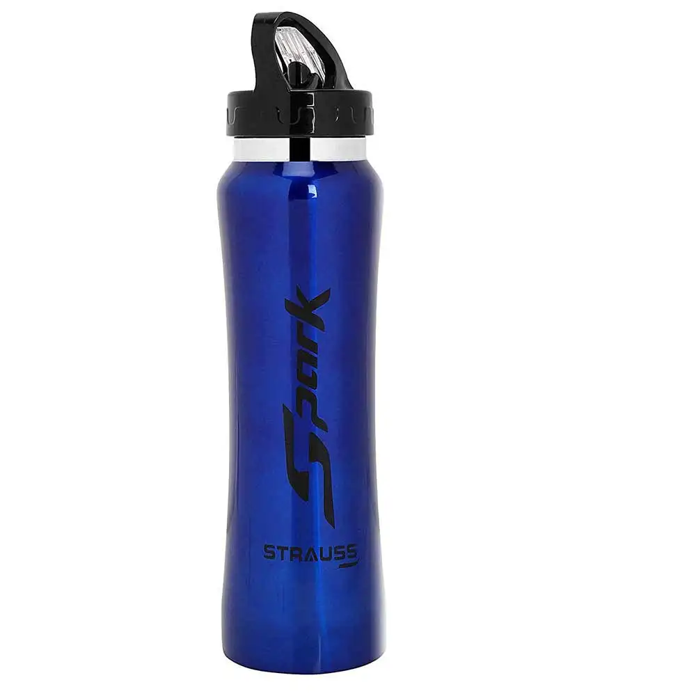 Strauss Spark Stainless Steel Bottle,  Metal Finish Blue  750 ml