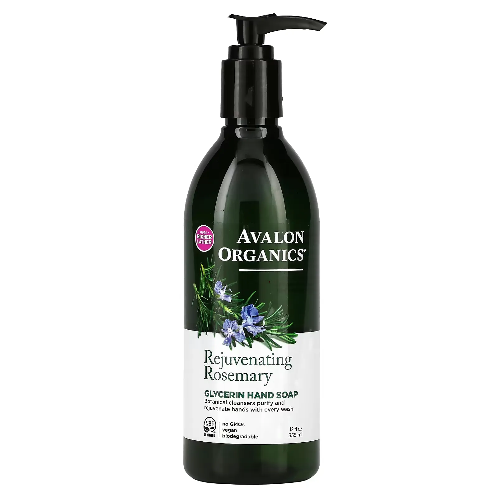 Glycerin Hand Soap, Rejuvenating Rosemary, 12 fl oz (355 ml)