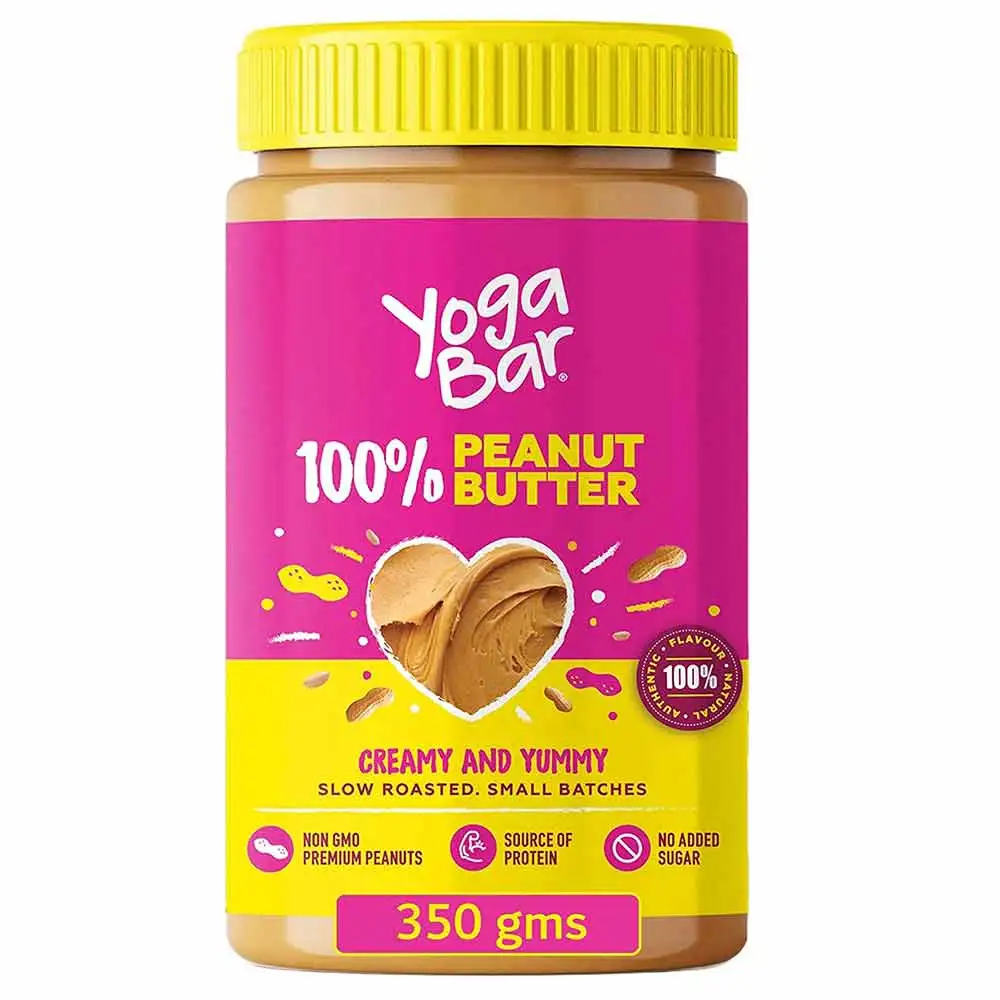 Yogabar 100% Peanut Butter,  0.350 kg  Creamy & Yummy