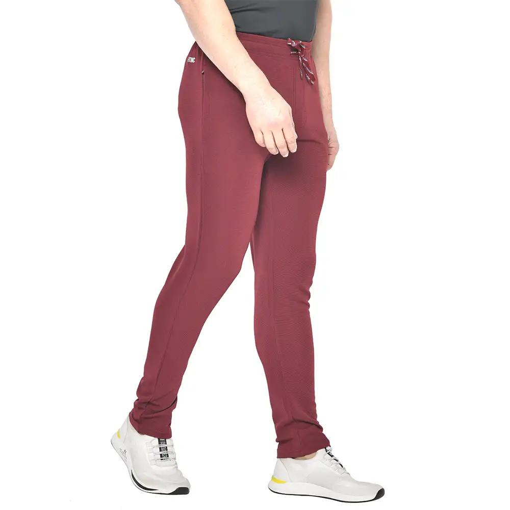 Fitinc Dobby Solid Track Pants,  Wine  XL