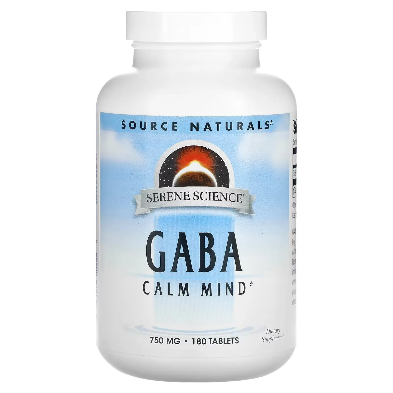 Serene Science, GABA Calm Mind, 750 mg, 180 Tablets