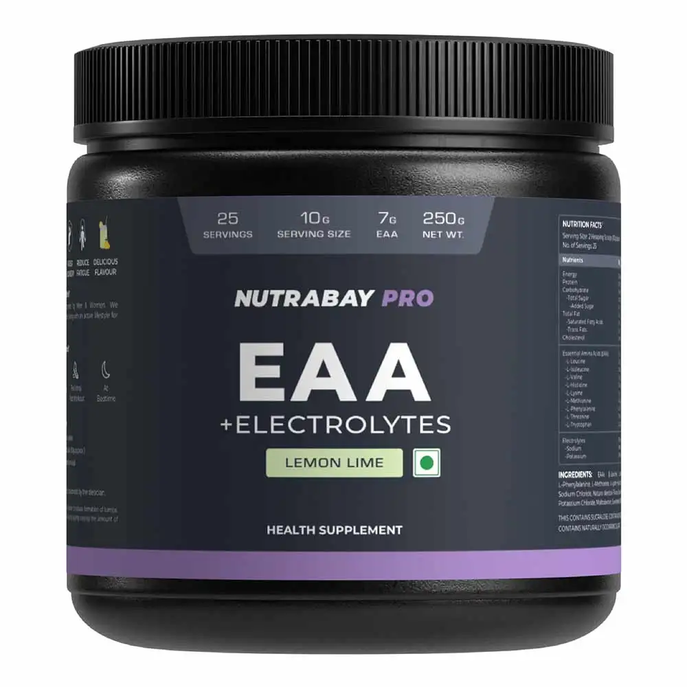 Nutrabay Pro EAA+ Electrolytes,  Lemon Lime  0.55 lb  25 Servings