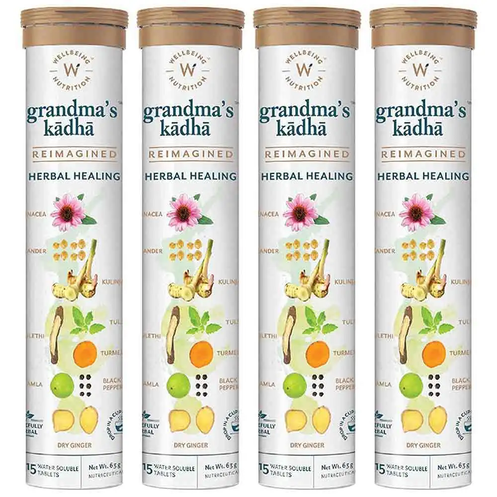 Wellbeing Nutrition Grandma's Kadha Reimagined Herbal Healing Pack of 4,  15 tablet(s)