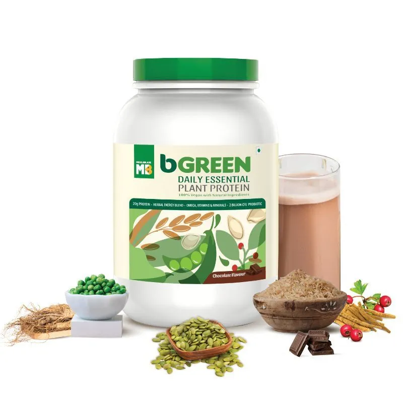 bGREEN By Muscleblaze Daily Essential Plant Protein Powder - Chocolate