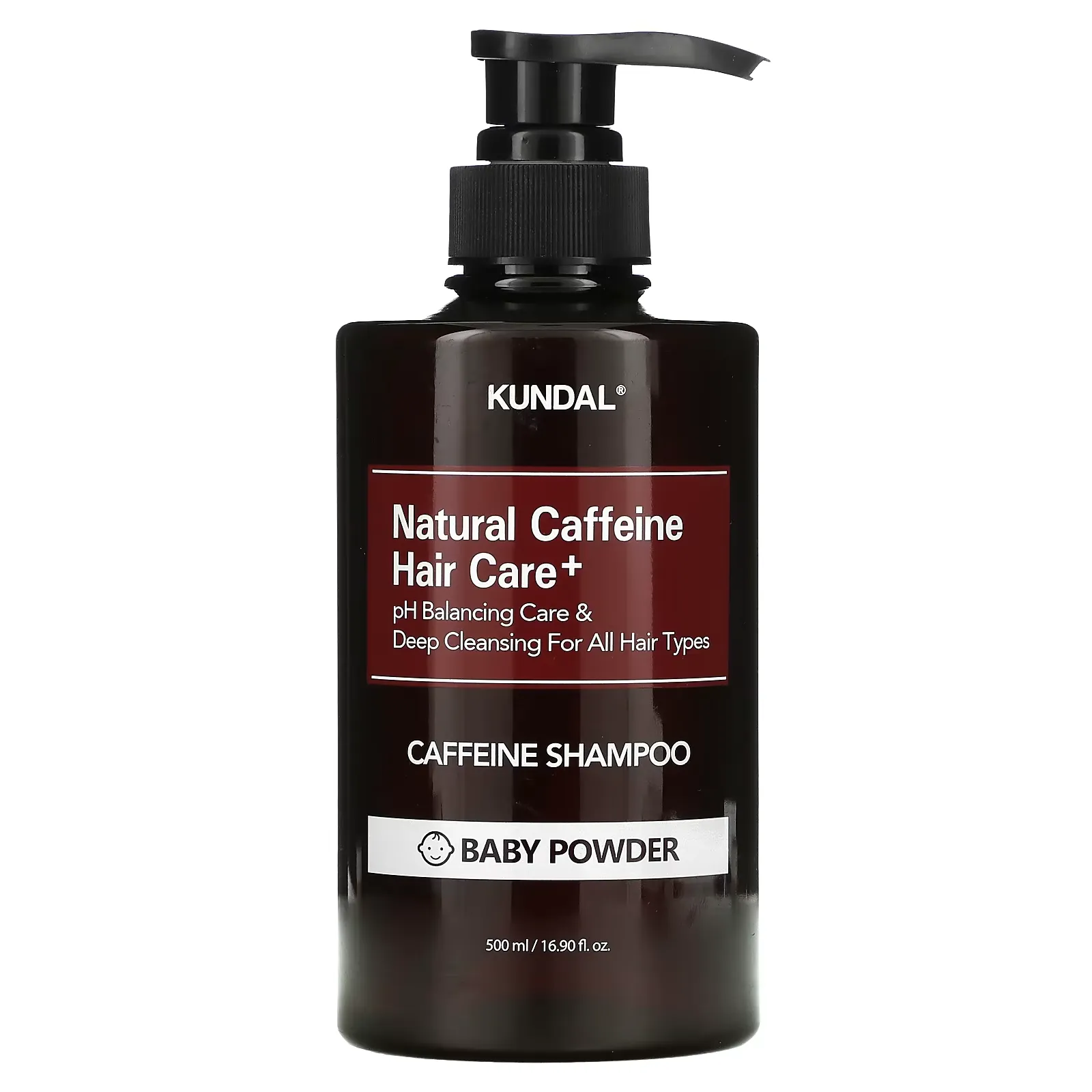 Natural Caffeine Hair Care+ Shampoo, Baby Powder, 16.9 fl oz (500 ml)