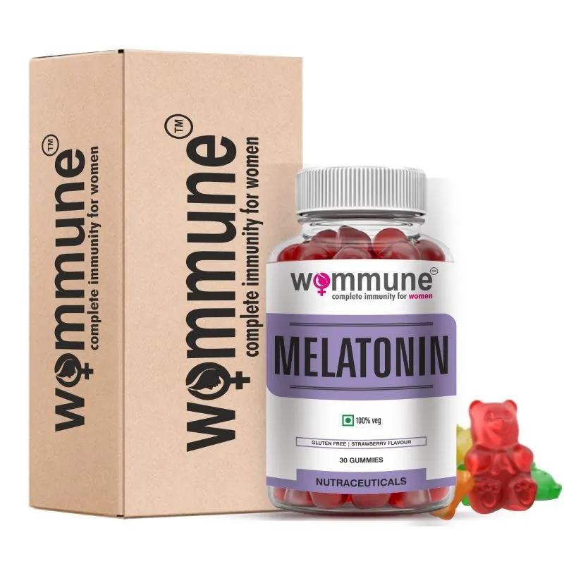 Wommune Melatonin Gummies - Helps Improve Sleep Quality - Strawberry Flavour