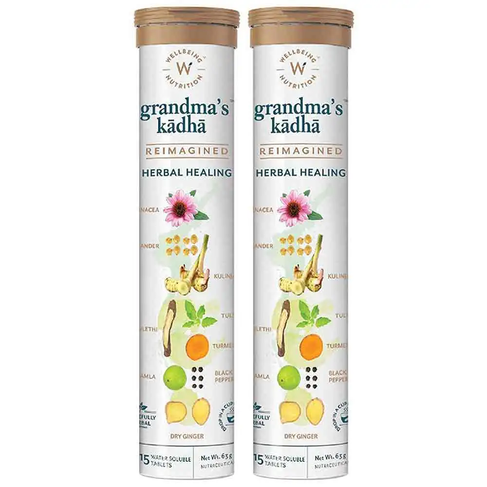 Wellbeing Nutrition Grandma's Kadha Reimagined Herbal Healing Pack of 2,  15 tablet(s)