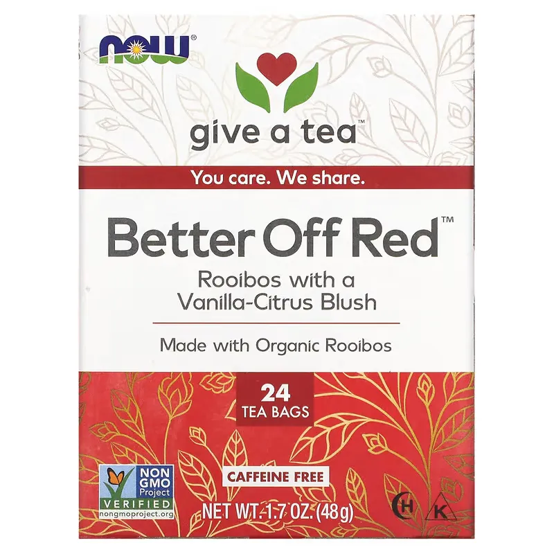 Better Off Red, Roobios With a Vanilla-Citrus Blush, Caffeine-Free, 24 Tea Bags, 1.7 oz (48 g)