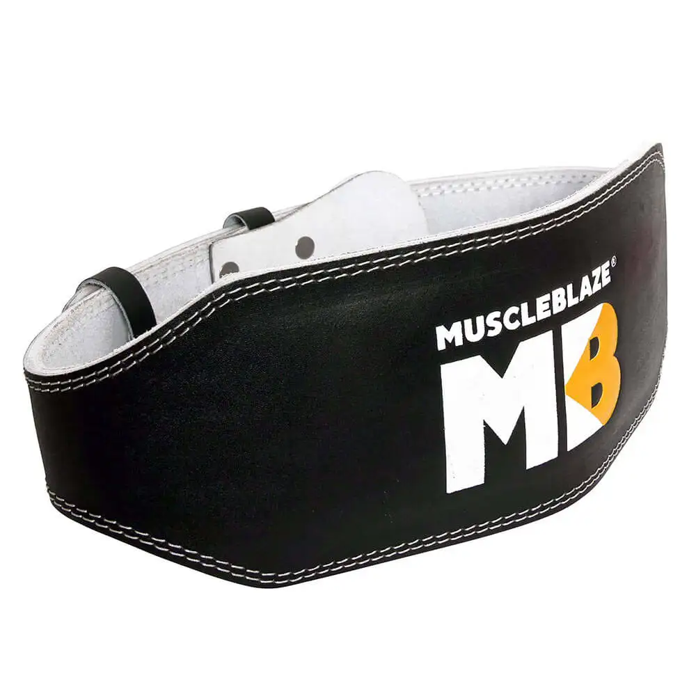 MuscleBlaze Weightlifting Leather Belt,  Black  6 Inch XL