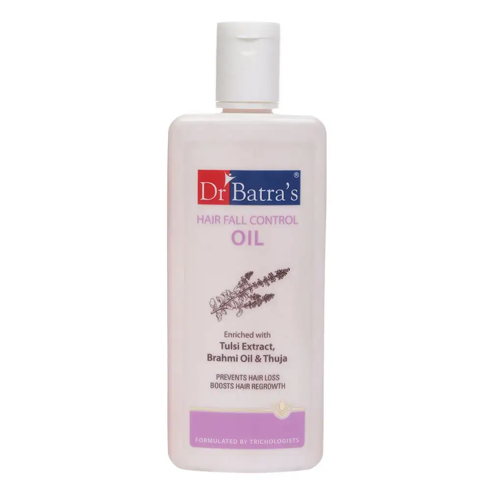 Dr Batra's Hair Fall Control Oil,  200 ml  Enriched with Tulsi Extract, Brahmi Oil & Thuja