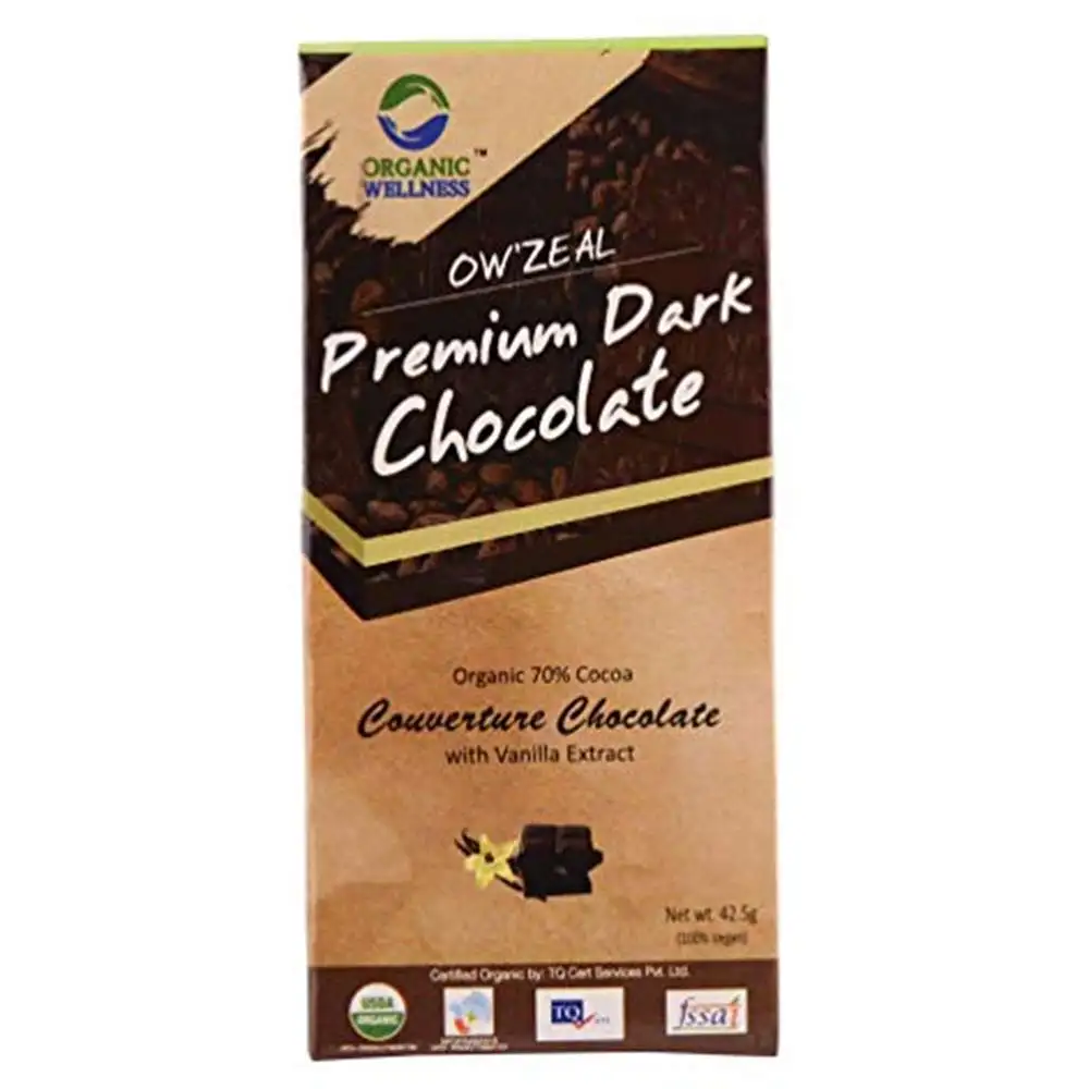 Organic Wellness OW'Zeal Premium Dark Chocolate,  42.5 g  Chocolate