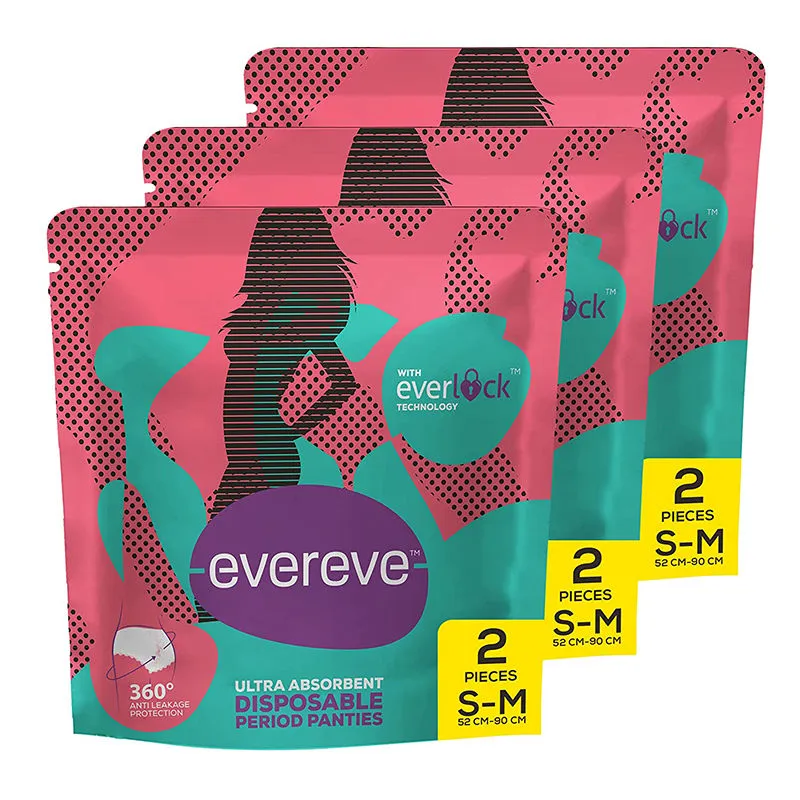 EverEve Disposable Period Panties S-m Size 2's - Pack Of 3