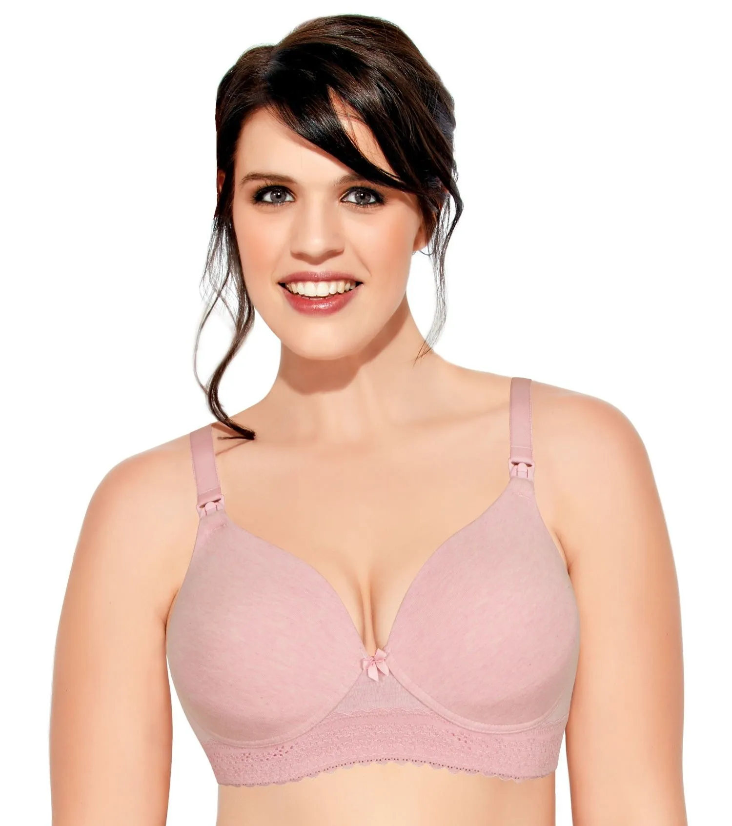 Enamor MT01 Nursing T-Shirt Bra - Padded Wirefree High Coverage - Orchid Melange