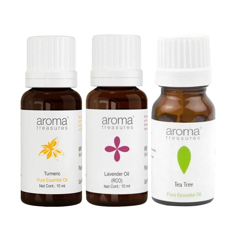 Aroma Treasures Combo of Tea Tree Lavender and Turmeric Essential Oils