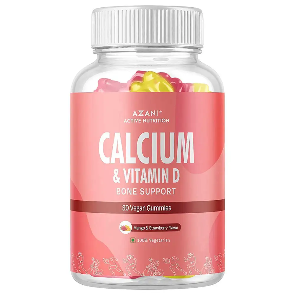 Azani Active Nutrition Calcium & Vitamin D Bone Support,  Mango & Strawberry  30 gummies