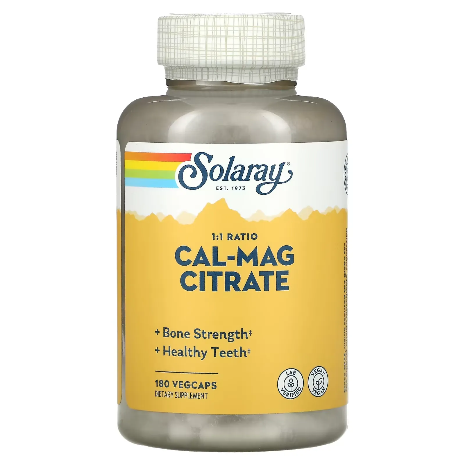 Cal-Mag Citrate, 1:1 Ratio, 180 VegCaps