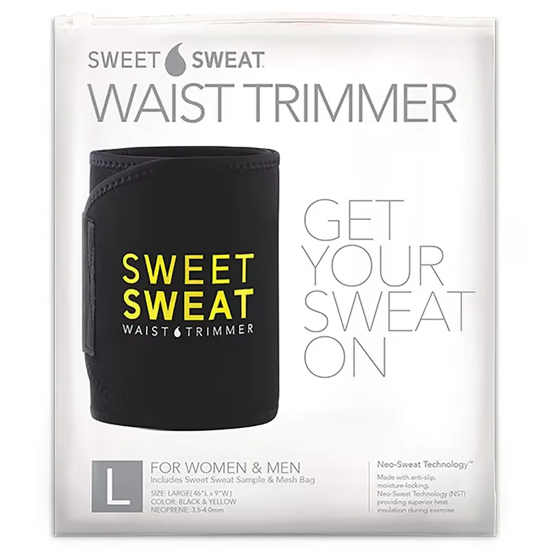 Sweet Sweat Waist Trimmer, Large, Black & Yellow, 1 Belt