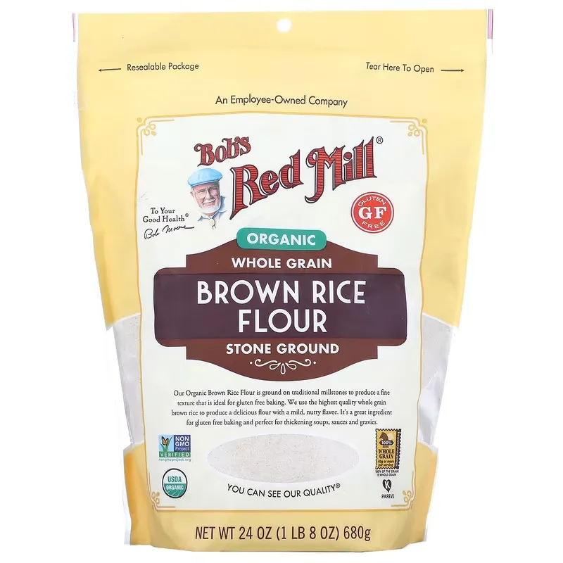 Organic Brown Rice Flour, Whole Grain, 24 oz (680 g)