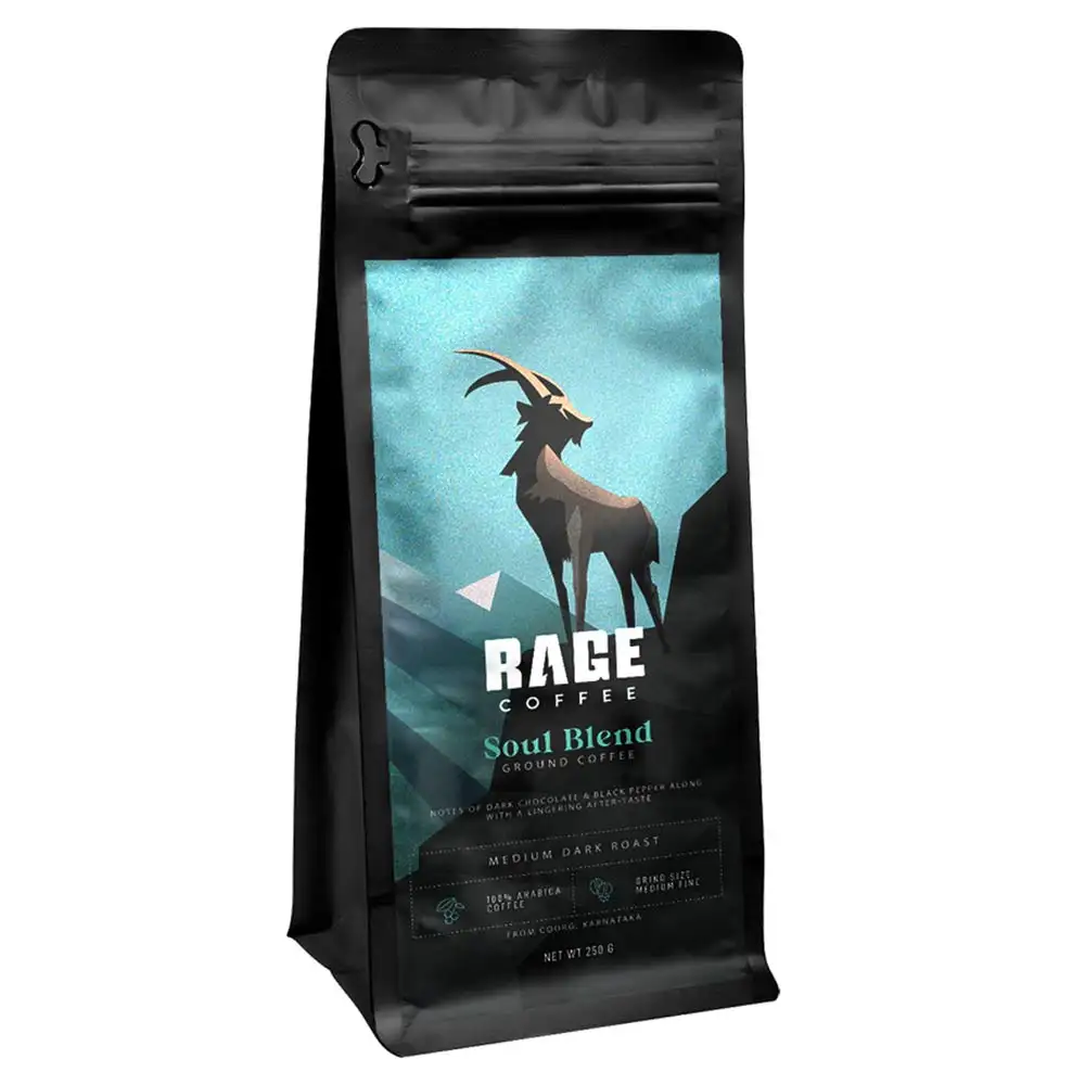 Rage Coffee Soul Blend Ground Coffee,  250 g  Home Strainer (Medium Fine)