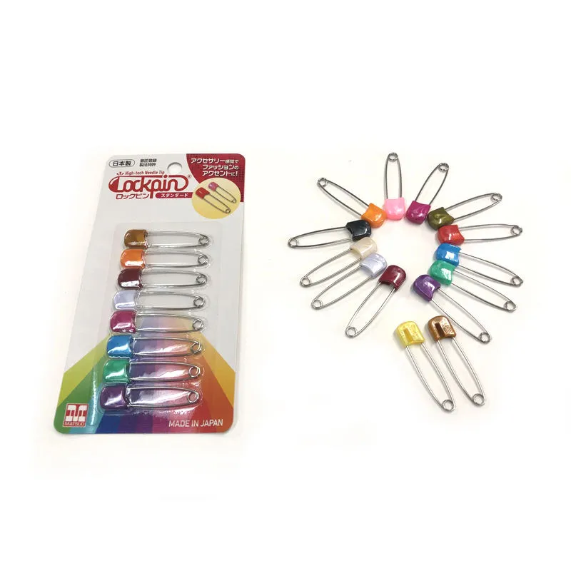 Lockpin Japan Saree Hijab Gown Brooch Japanese Steel Safety Pin - 8pcs (M09) (Color may Vary)