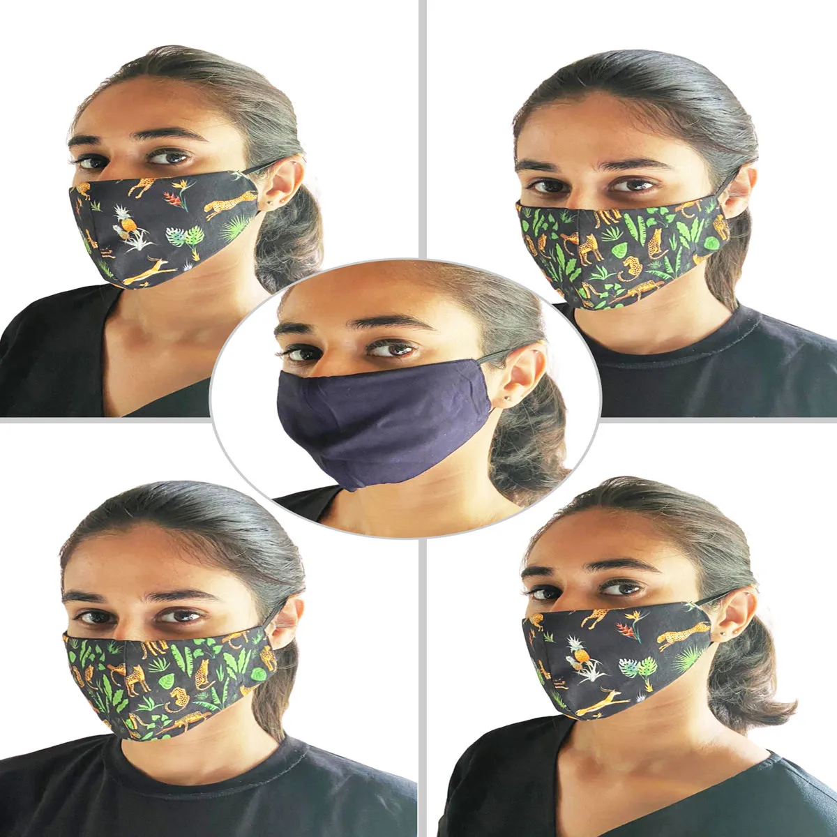 Adira Pack of 5 Cloth Face Mask - Multi-Color