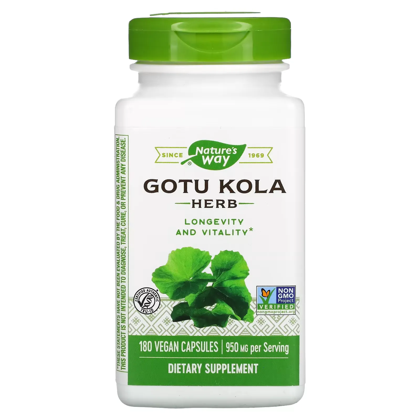 Gotu Kola Herb, 475 mg, 180 Vegan Capsules