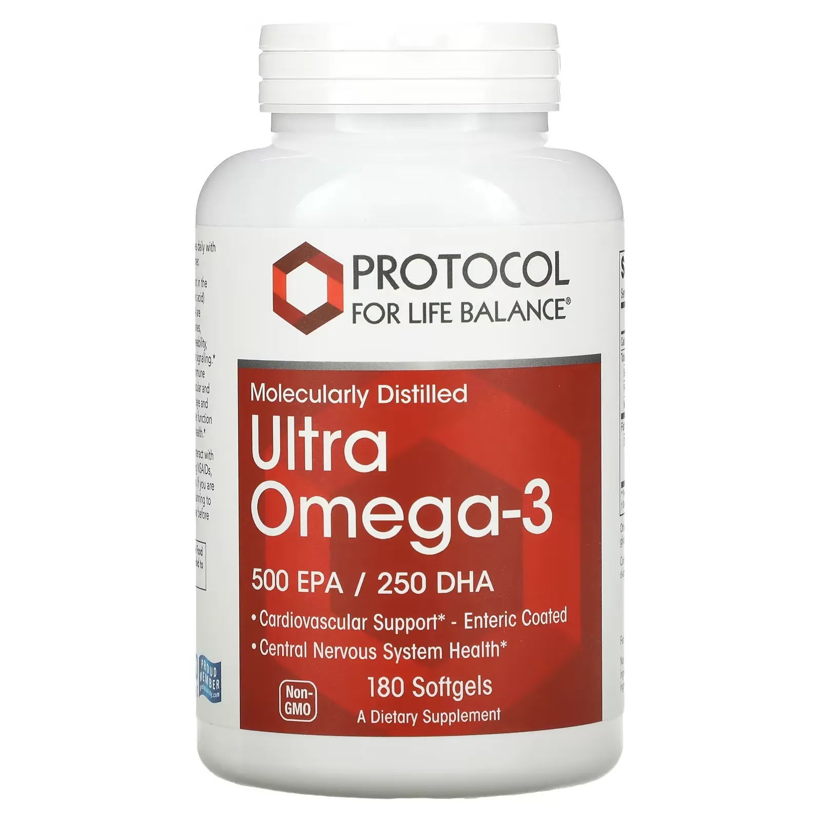 Molecularly Distilled Ultra Omega-3, 500 EPA / 250 DHA, 180 Softgels