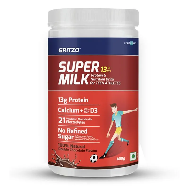 Gritzo Super Milk 13+y: Teen Athletes Nutrition Drink - Natural Chocolate Flavour