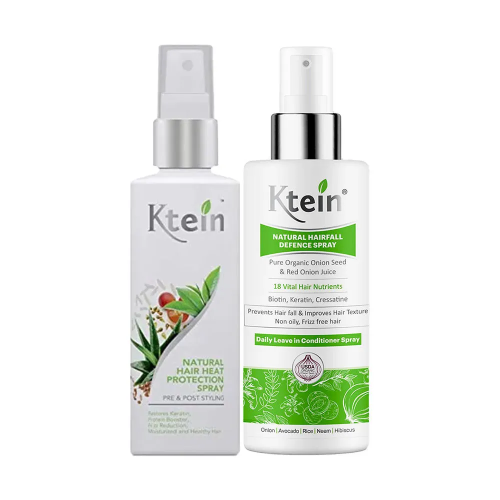 Ktein Natural Hair Heat Protection Spray + Ktein Natural Hair Fall Defence Onion Spray