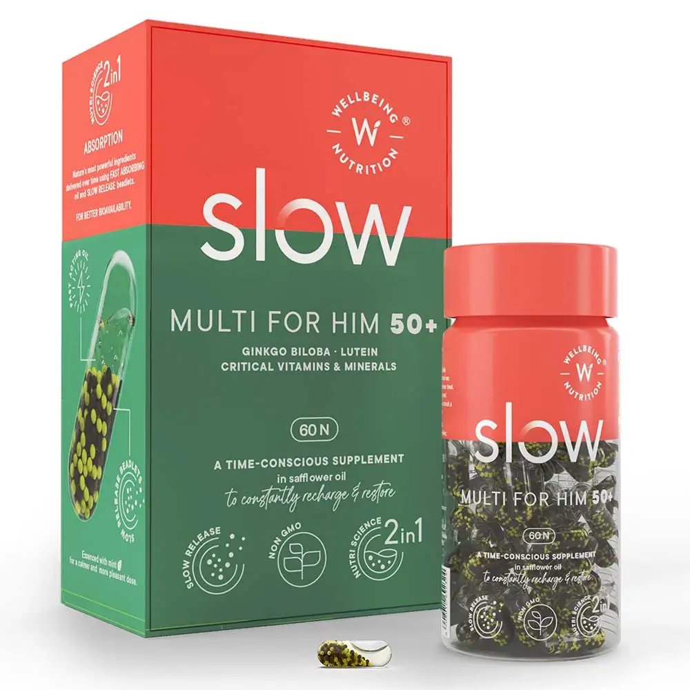 Wellbeing Nutrition Slow Multi for Him 50+,  Unflavoured  60 capsules