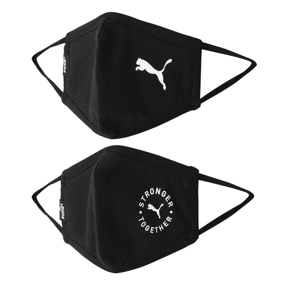 Puma Unisex Black Face Mask (2 Pcs)