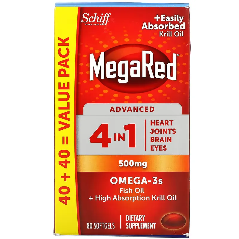 MegaRed, Advanced 4 In 1, 500 mg, 80 Softgels